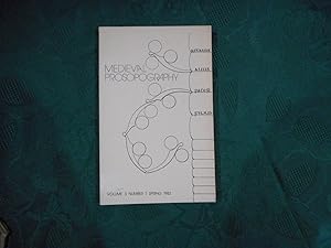 Seller image for Medieval Prosopography Volume 3 Number 1 Spring 1982 for sale by Sue Lloyd-Davies Books