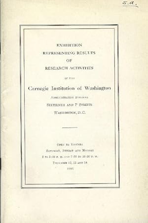 Immagine del venditore per Exhibition Representing Results of Research Activities of the Carnegie Institution of Washington, December 12, 13 and 14 1936 venduto da OLD WORKING BOOKS & Bindery (Est. 1994)