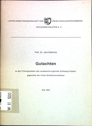 Bild des Verkufers fr Gutachten zu den Prfungsrechten des Landesrechnungshofes Schleswig-Holstein gegenber den Freien Wohlfahrtsverbnden; zum Verkauf von books4less (Versandantiquariat Petra Gros GmbH & Co. KG)