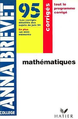 Annabrevet 95 Mathématiques Corrigés