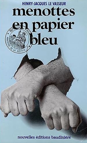 Bild des Verkufers fr Menottes en papier bleu zum Verkauf von Livreavous