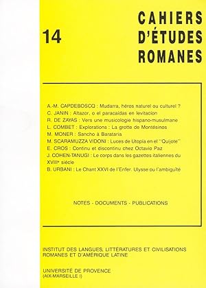 Cahier d'Etudes Romanes, n°14. Institut des Langues, Litteratures et Civilisations Romanes et d'A...