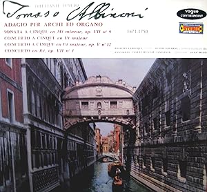 [Disque 33 T Vinyle] Tomaso Albinori, adagio per archi ed organo, ensemble instrumental sinfonia,...