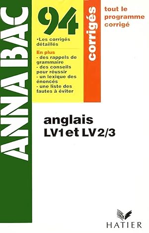 Annabac 94, anglais LV1 /LV2/LV3