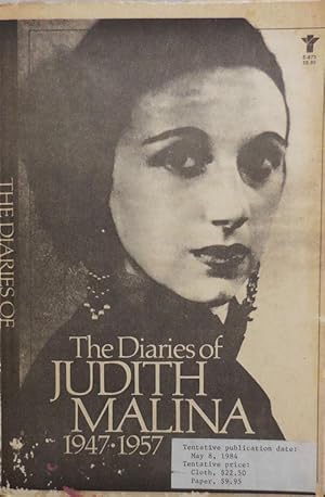 Image du vendeur pour The Diaries of Judith Malina 1947 - 1957 (Advance Proof Copy) mis en vente par Derringer Books, Member ABAA