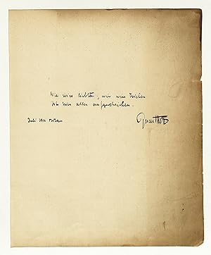 Seller image for Eigenh. Albumblatt mit U. "Guenther". for sale by Eberhard Kstler Autographen&Bcher oHG