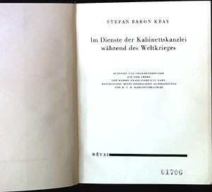 Bild des Verkäufers für Im Dienste der Kabinettskanzlei während des Weltkrieges zum Verkauf von books4less (Versandantiquariat Petra Gros GmbH & Co. KG)