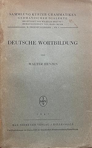 Seller image for Deutsche Wortbildung. for sale by Jack Baldwin Rare Books