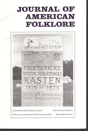 Seller image for Journal of American Folklore (Vol 99, April-June, 1986, No. 392) for sale by Diatrope Books