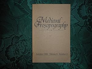 Seller image for Medieval Prosopography Autumn 1988 Volume 9 Number 2 for sale by Sue Lloyd-Davies Books