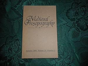 Immagine del venditore per Medieval Prosopography Autumn 1993 Volume 14 Number 2 venduto da Sue Lloyd-Davies Books