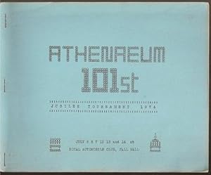 Seller image for Athenaeum 101st Jubilee Tournament 1974, Held at and with the Co-operation of the Royal Automobile Club, Pall Mall, on Friday July 5th, Saturday 6th, Sunday 7th, Friday 12th, Saturday 13th and Sunday 14th, July 1974 for sale by The Book Collector, Inc. ABAA, ILAB