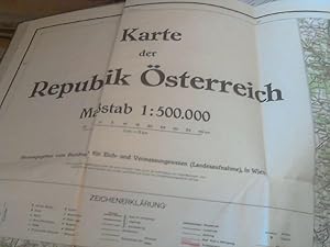 Karte der Republik Österreich. - Maßstab 1:500.000. - [Physikalische Karte]. Herausgegeben von Bu...