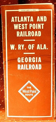 ATLANTA AND WEST POINT RAILROAD / W.RY. OF ALA. / GEORGIA RAILROAD [Timetable]