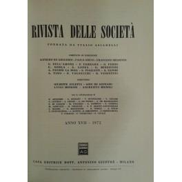 Bild des Verkufers fr Rivista delle societ. Fondata da Tullio Ascarelli. Diretta da: Giuseppe Auletta, Gino De Gennaro, Luigi Mengoni, Ariberto Mignoli. Comitato di direzione: A. De Gregorio, G. Dell'Amore, F. Ferrara, G. Ferri, G. Gorla, P. Greco, A. Lanza, F. Messineo, G. Minervini, A. Pavone La Rosa, S. Pugliatti, A. Sapori, A. Tino, E. Valsecchi, B. Visentini. Anno 17 - 1972 zum Verkauf von Libreria Antiquaria Giulio Cesare di Daniele Corradi