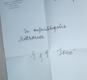 Handschriftlicher Kondolenzbrief von Edgar Jené an eine Saarbrücker Familie. "In aufrichtigster M...