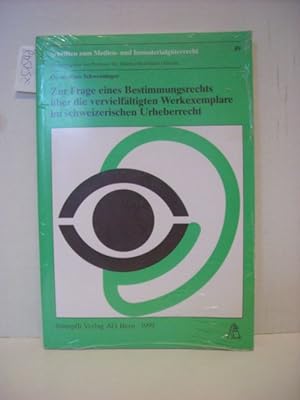 Immagine del venditore per Zur Frage eines Bestimmungsrechts ber die vervielfltigten Werkexemplare im schweizerischen Urheberrecht venduto da Gebrauchtbcherlogistik  H.J. Lauterbach