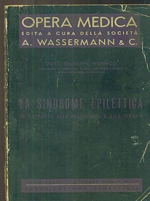 Bild des Verkufers fr Opera medica 93 - la sindrome epilettica zum Verkauf von Librodifaccia