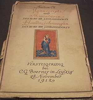 Auction CX Manuscripte und Miniaturen des XII. bis XVI. Jahrhunderts Handzeichnungen des XV.bis X...