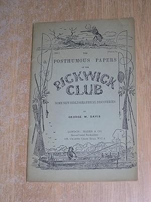 The Posthumous Papers Of The Pickwick Club Some New Bibliographical Discoveries