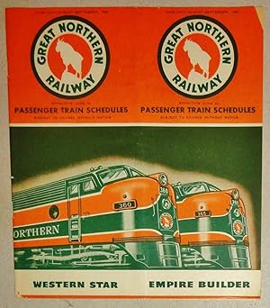 Seller image for Great Northern Railway: Passenger Train Schedules June-July-August-September, 1952 for sale by DogStar Books