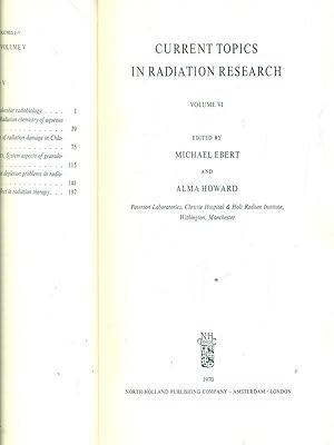 Bild des Verkufers fr Current topics in radiation research VI zum Verkauf von Librodifaccia