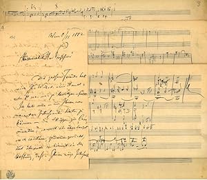 Immagine del venditore per Autograph musical manuscript drafts and autogr. letter signed. venduto da Antiquariat INLIBRIS Gilhofer Nfg. GmbH