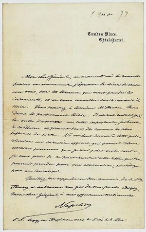 Autograph letter signed ("Napoléon").