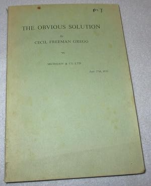 Image du vendeur pour The Obvious Solution mis en vente par Bramble Books
