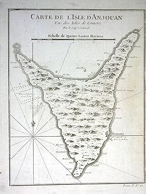 Immagine del venditore per Carte de l'Isle d'Anjouan" - Anjouan island Comores Komoren Indian Ocean island Insel Karte map venduto da Antiquariat Steffen Vlkel GmbH