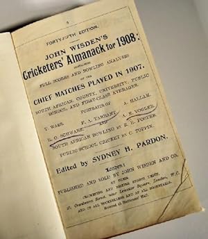 Immagine del venditore per John Wisden's Cricketers' Almanack for 1908 venduto da Wadard Books PBFA