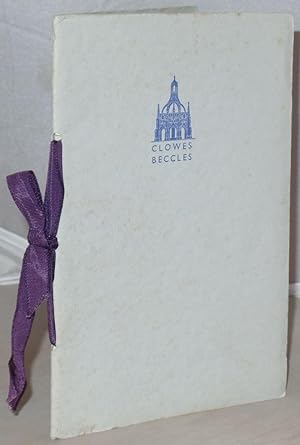 Bild des Verkufers fr William Clowes & Sons: Notes on Printing and Binding and on Materials in General Use zum Verkauf von Besleys Books  PBFA