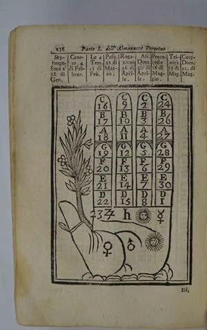 Almanacco Perpetuo di Rutilio Benincasa Cosentino, Illustrato, e diviso in Cinque Parti Da Ottavi...