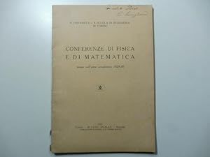 Immagine del venditore per R. Universita' e R. Scuola di Ingegneria di Torino. Conferenze di fisica e di matematica tenute nell'anno accademico 1929-30 venduto da Coenobium Libreria antiquaria