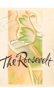 Signed Decorative Menu for the New York Hotel Roosevelt