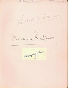 Imagen del vendedor de Original Autographs by Michael Redgrave, Leslie Banks, Merwyn Johns from a production of "The Duke In Darkness," December 7-11 1942. a la venta por Wittenborn Art Books