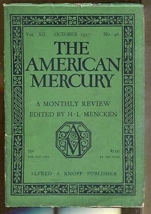 Image du vendeur pour The American Mercury: October, 1927 mis en vente par Dearly Departed Books