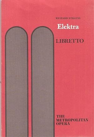 Image du vendeur pour Elektra : Tragedy in one act. Libretto. mis en vente par Brbel Hoffmann
