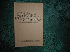 Seller image for Medieval Prosopography Autumn 1992 Volume 13 Number 2 for sale by Sue Lloyd-Davies Books