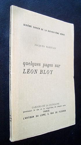 Seller image for Quelques pages sur Lon Bloy - for sale by Le Livre  Venir