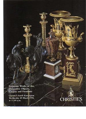 Christies 1996 European Works of Art, Decorative Objects .