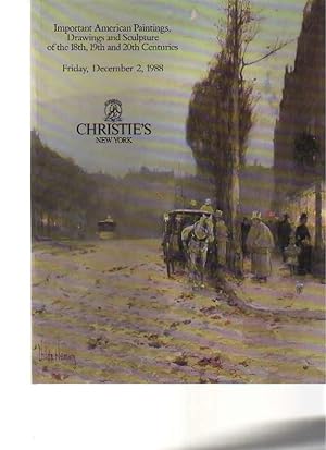 Seller image for Christies 1988 18th- 20th Century American Paintings Drawings for sale by thecatalogstarcom Ltd