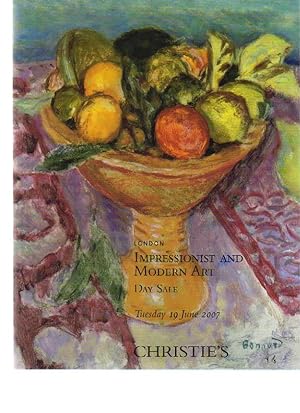Seller image for Christies June 2007 Impressionist & Modern art for sale by thecatalogstarcom Ltd