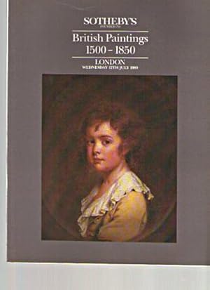 Seller image for Sothebys 1989 British Paintings 1500 - 1850 for sale by thecatalogstarcom Ltd