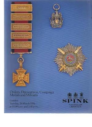 Spink 1995 Orders, Decorations, Campaign Medals & Militaria