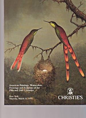 Seller image for Christies March 1993 American Paintings, Drawings, Watercolours for sale by thecatalogstarcom Ltd