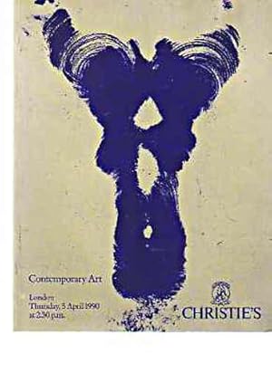 Seller image for Christies April 1990 Contemporary Art for sale by thecatalogstarcom Ltd