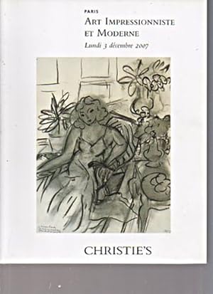 Seller image for Christies December 2007 Impressionist & Modern Art for sale by thecatalogstarcom Ltd