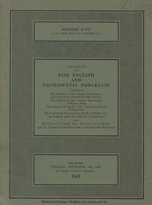 Sothebys 1963 Fine English and Continental Porcelain