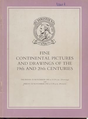Seller image for Christies 1982 19th & 20th C. Fine Continental Pictures, Drawing for sale by thecatalogstarcom Ltd